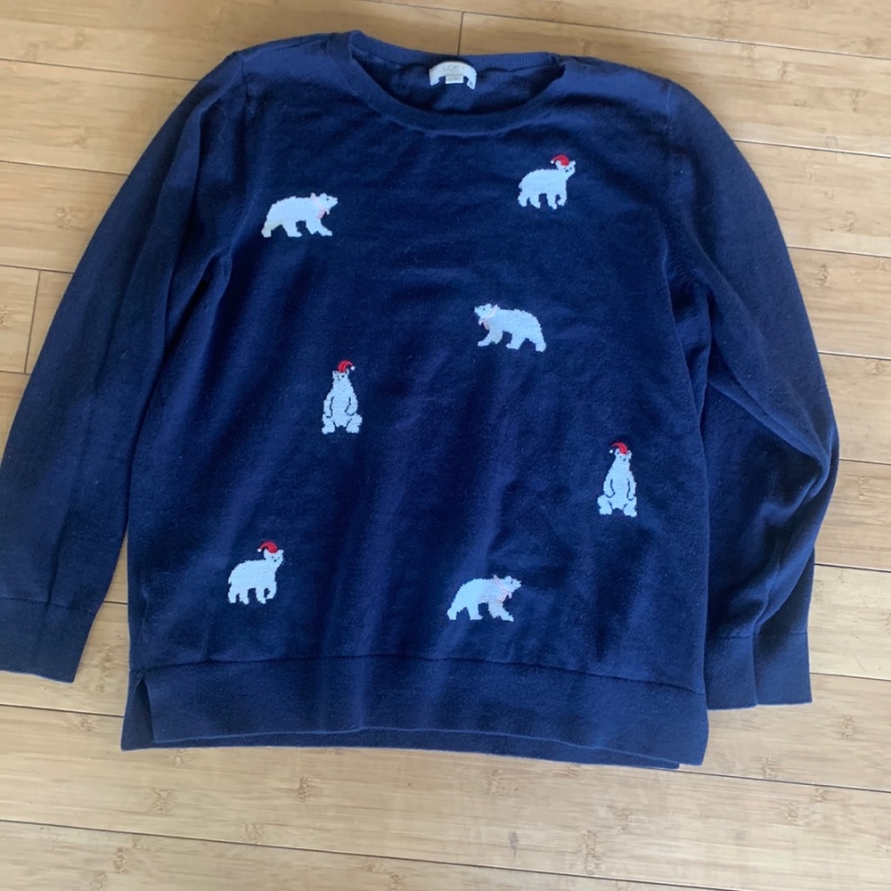 Blue sweater with polar bears